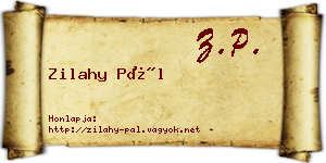 Zilahy Pál névjegykártya